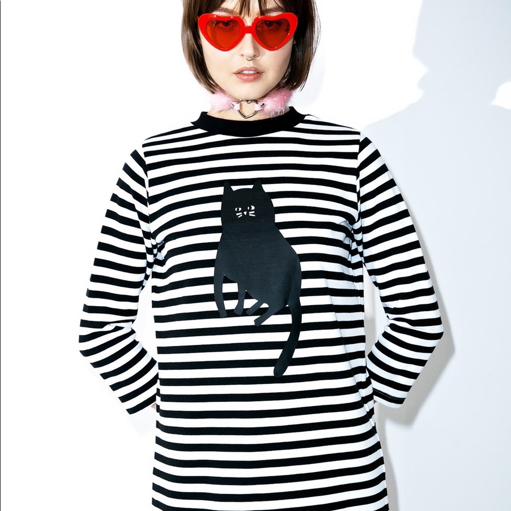 Lazy Oaf Stripey Cat Dress - Picture 1 of 8